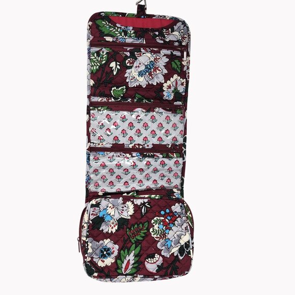 Vera Bradley Bordeaux Blooms Iconic Compact Hanging Organizer Quilted Fabric - Picture 2 of 8